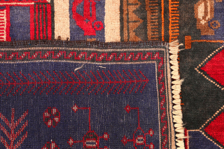 Dark Slateblue Baluchi 3' 3 x 4' 11 - No. 54587 - ALRUG Rug Store