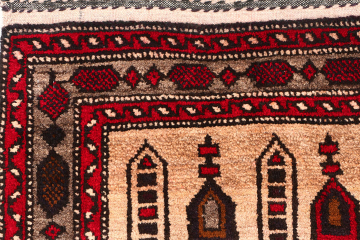 Blanched Almond Baluchi 2' 7 x 4' 7 - No. 54591 - ALRUG Rug Store