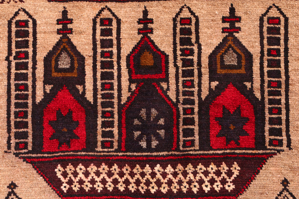 Blanched Almond Baluchi 2' 7 x 4' 7 - No. 54591 - ALRUG Rug Store