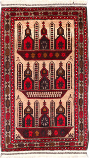 Blanched Almond Baluchi 2' 7 x 4' 7 - No. 54591 - ALRUG Rug Store