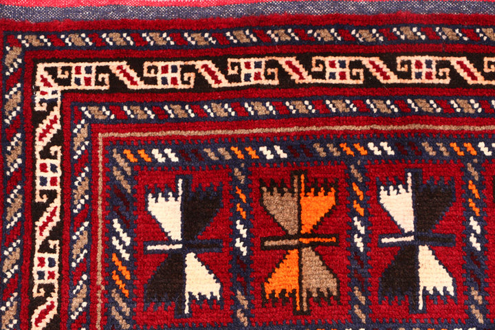 Firebrick Baluchi 2' 11 x 4' 7 - No. 54617 - ALRUG Rug Store