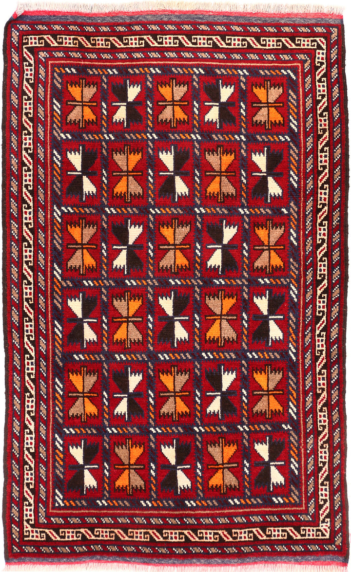 Firebrick Baluchi 2' 11 x 4' 7 - No. 54617 - ALRUG Rug Store