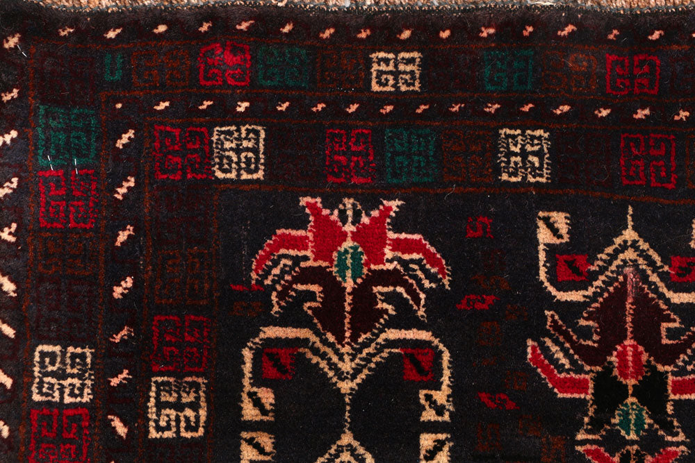 Black Baluchi 2' 8 x 4' 4 - No. 54623 - ALRUG Rug Store