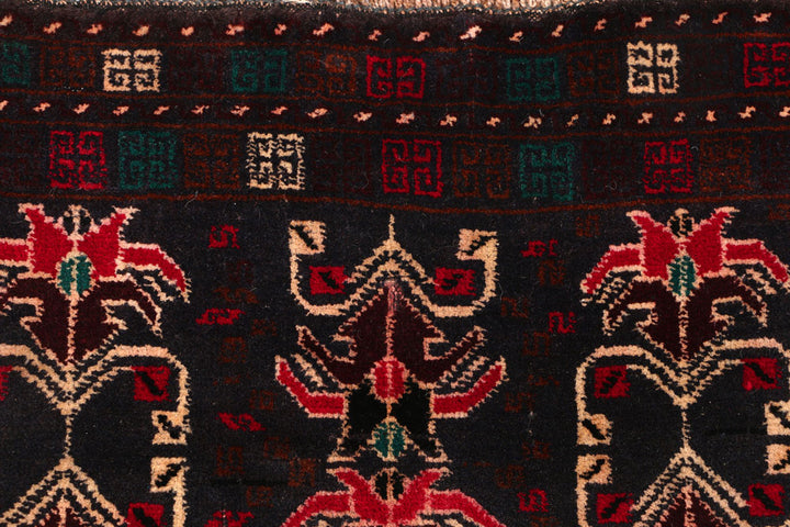 Black Baluchi 2' 8 x 4' 4 - No. 54623 - ALRUG Rug Store