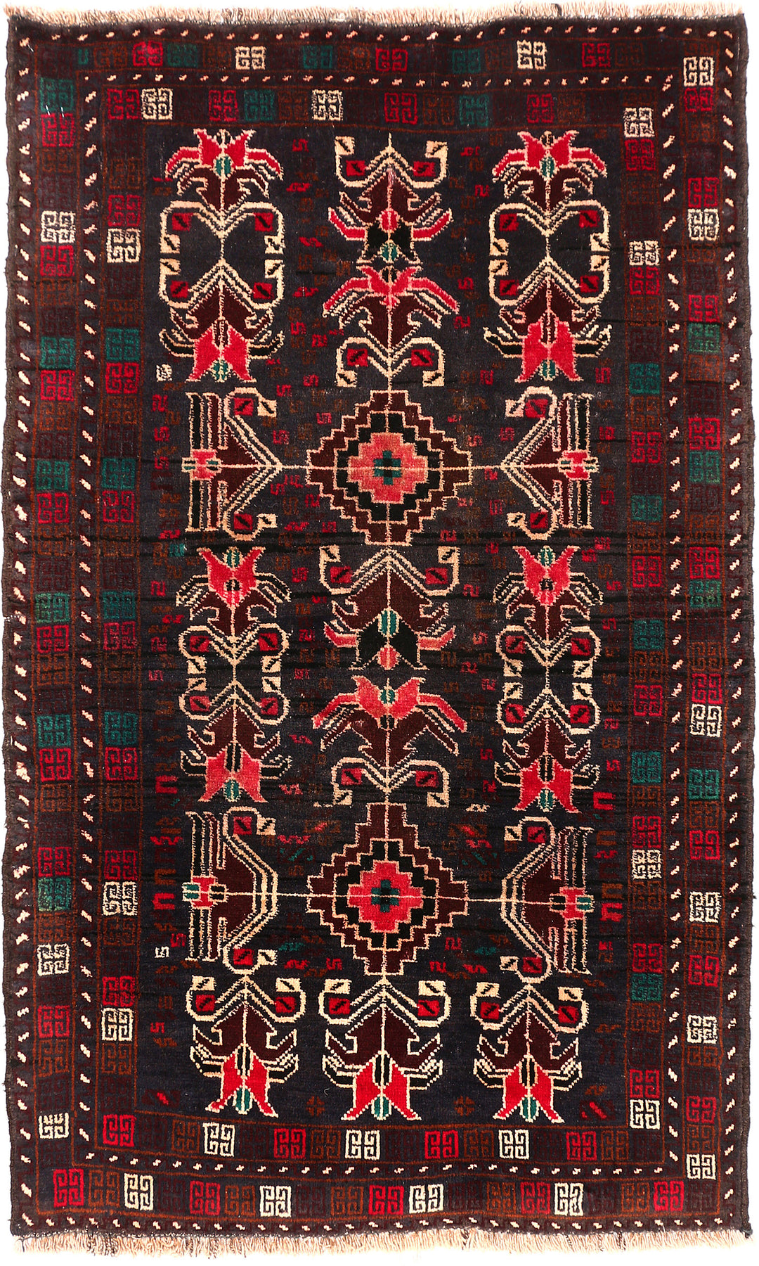 Black Baluchi 2' 8 x 4' 4 - No. 54623 - ALRUG Rug Store