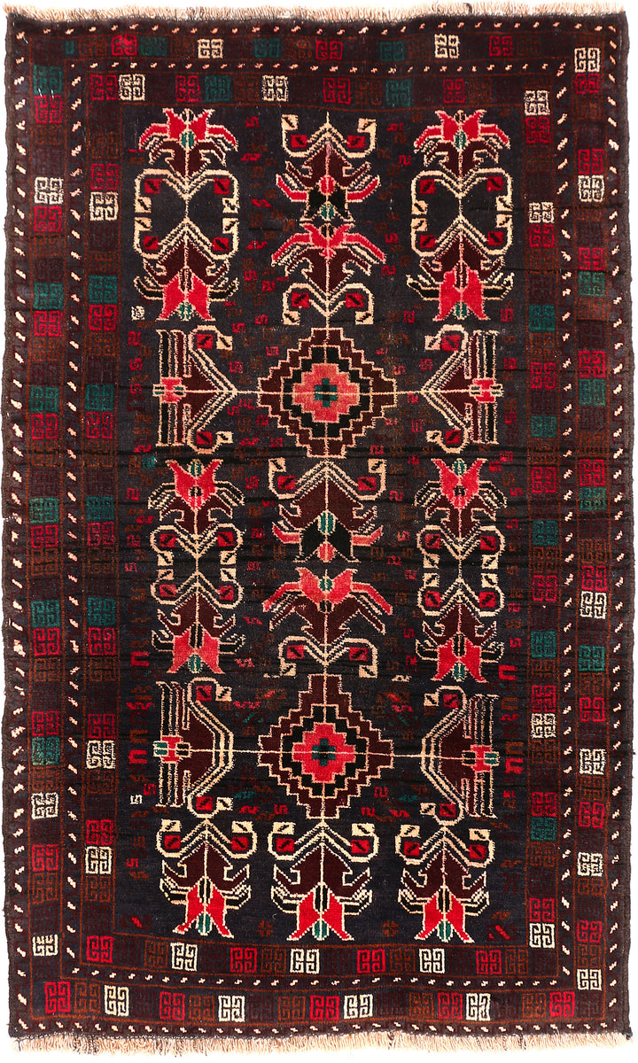Black Baluchi 2' 8 x 4' 4 - No. 54623 - ALRUG Rug Store