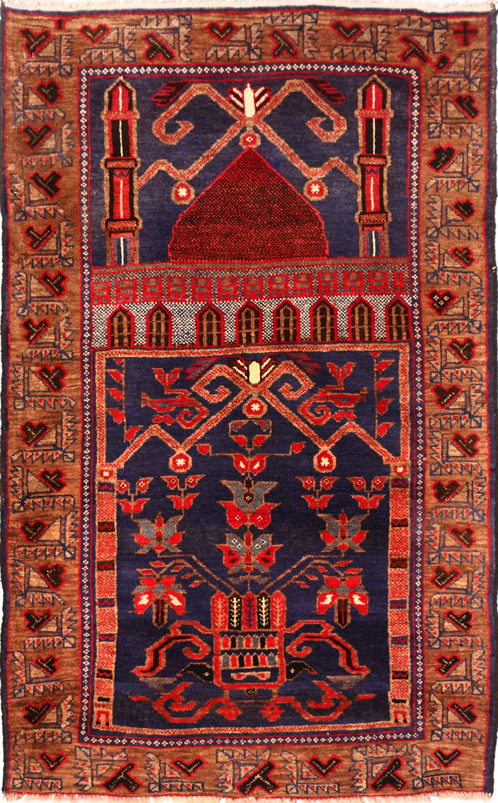 Dark Slateblue Prayer 3' 1 x 5' 3 - No. 54634 - ALRUG Rug Store