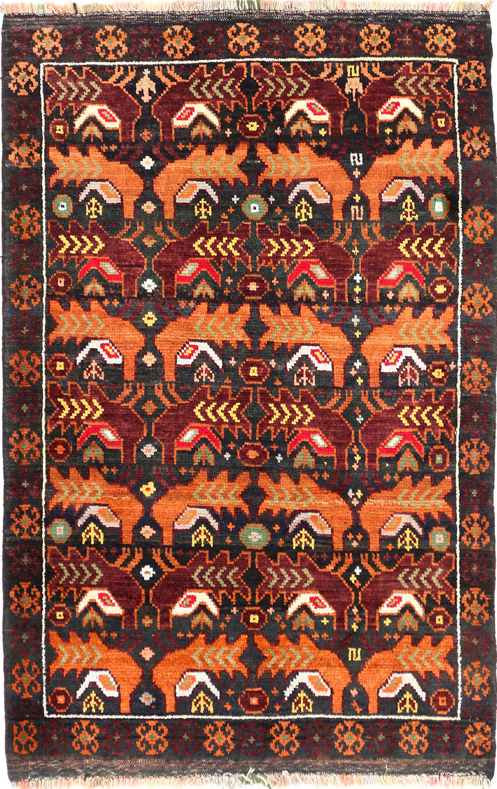 Multi Colored Baluchi 3' x 4' 5 - No. 54638 - ALRUG Rug Store