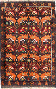 Multi Colored Baluchi 3' x 4' 5 - No. 54638 - ALRUG Rug Store