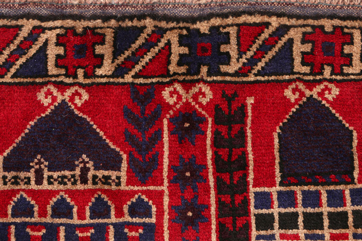 Firebrick Baluchi 3' x 4' 11 - No. 54641 - ALRUG Rug Store