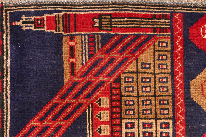 Multi Colored Baluchi 2' 11 x 4' 11 - No. 54642 - ALRUG Rug Store