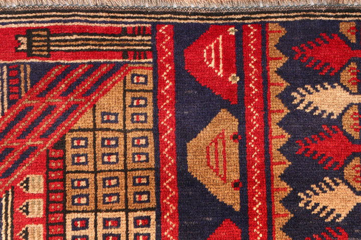 Multi Colored Baluchi 2' 11 x 4' 11 - No. 54642 - ALRUG Rug Store