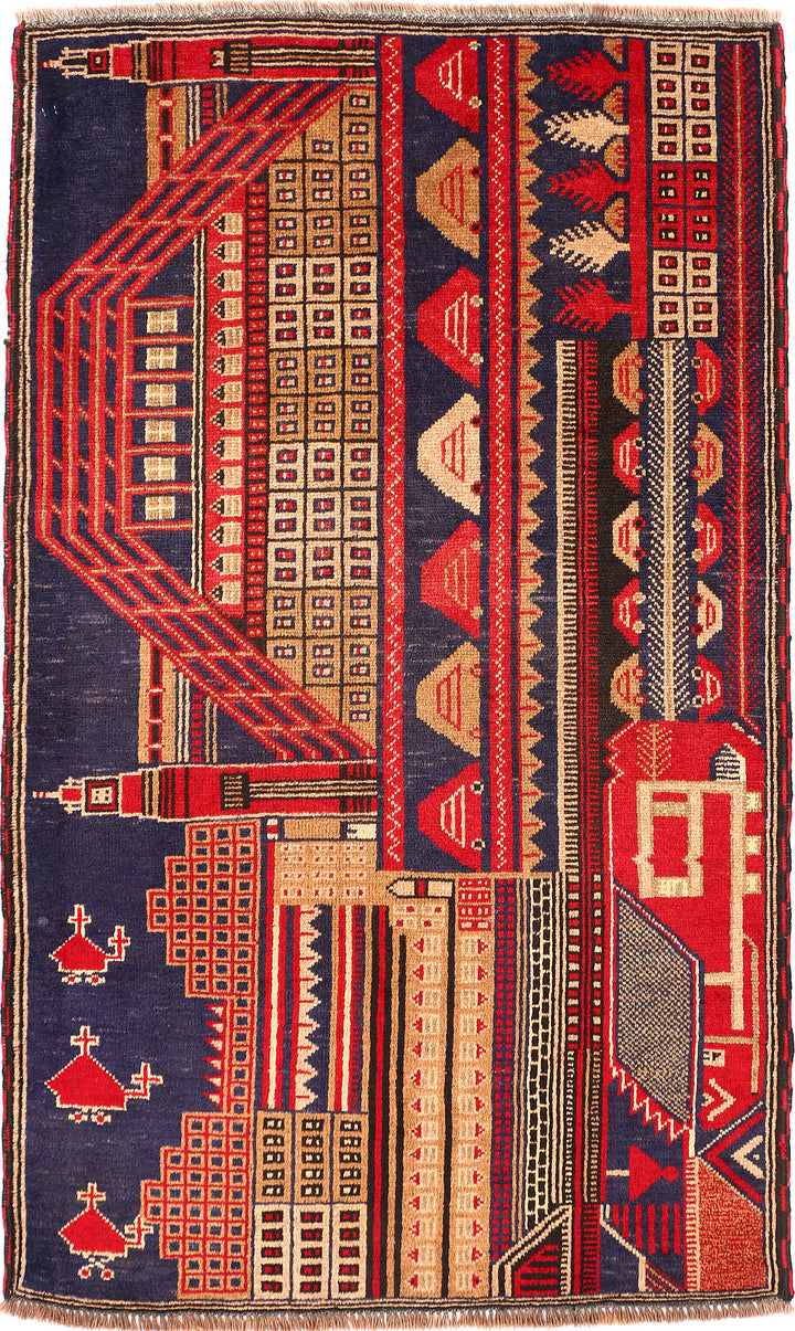 Multi Colored Baluchi 2' 11 x 4' 11 - No. 54642 - ALRUG Rug Store