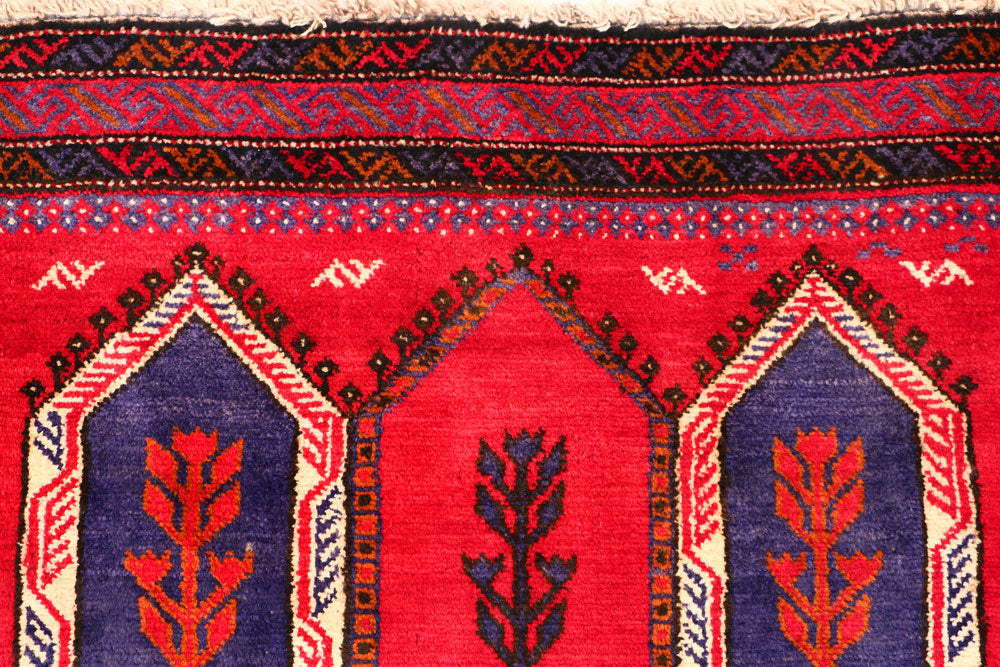 Medium Purple Baluchi 3' 5 x 4' 5 - No. 54646 - ALRUG Rug Store