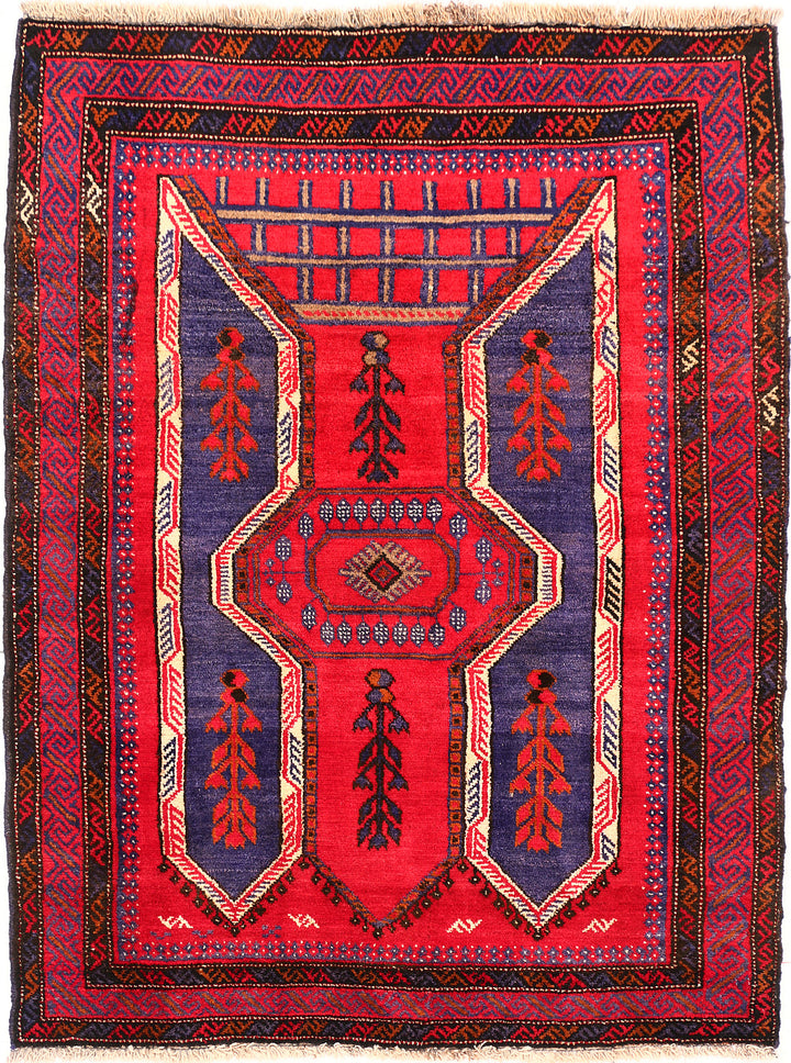 Medium Purple Baluchi 3' 5 x 4' 5 - No. 54646 - ALRUG Rug Store