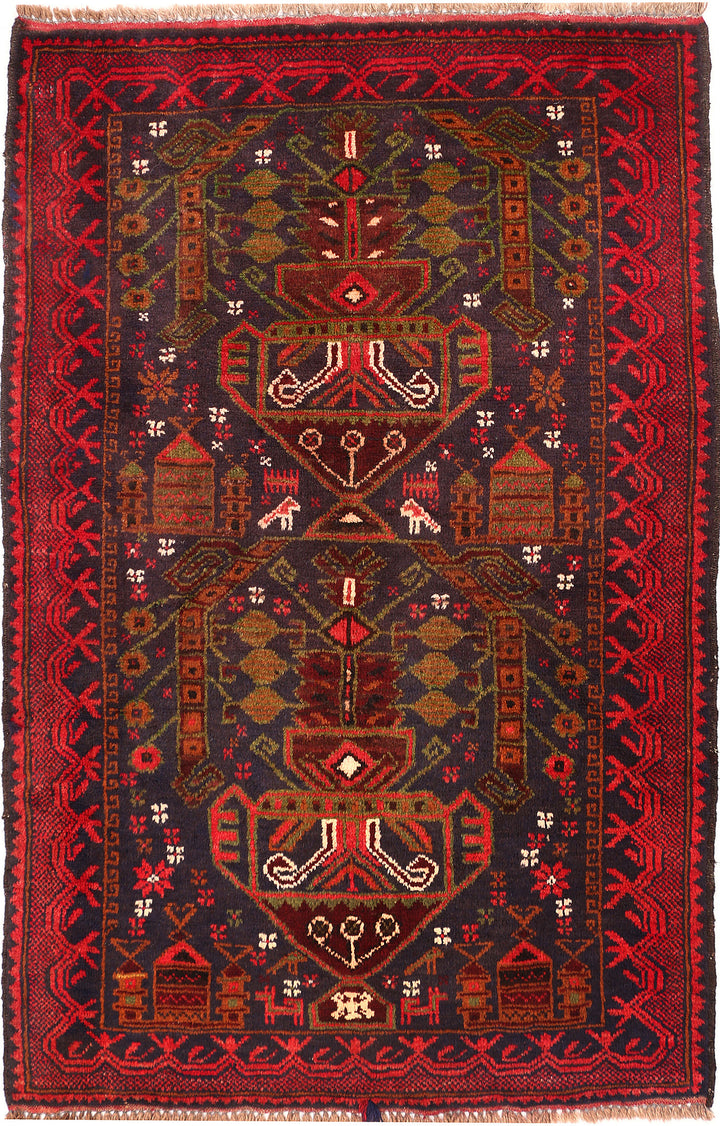 Multi Colored Baluchi 3' 1 x 4' 9 - No. 54657 - ALRUG Rug Store