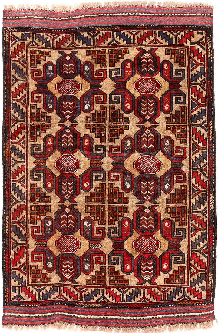 Wheat Baluchi 2' 11 x 3' 10 - No. 54667 - ALRUG Rug Store