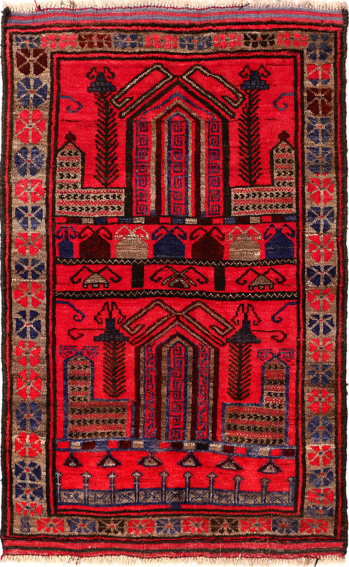 Red Prayer 2' 9 x 4' 3 - No. 54678 - ALRUG Rug Store