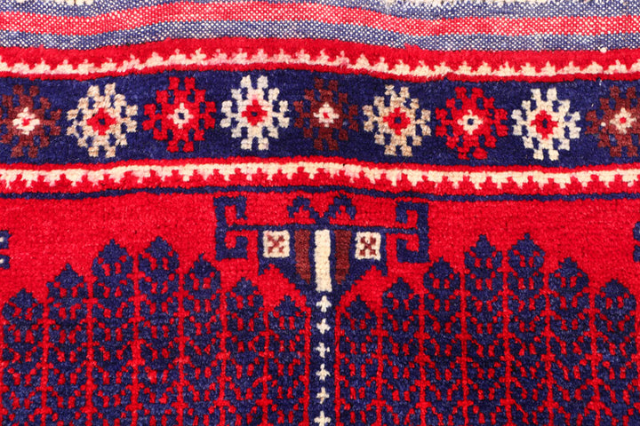Red Baluchi 2' 9 x 4' 5 - No. 54681 - ALRUG Rug Store