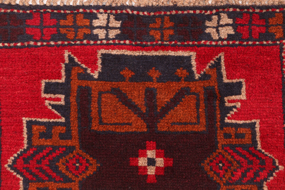 Firebrick Baluchi 2' 2 x 8' 1 - No. 54791 - ALRUG Rug Store