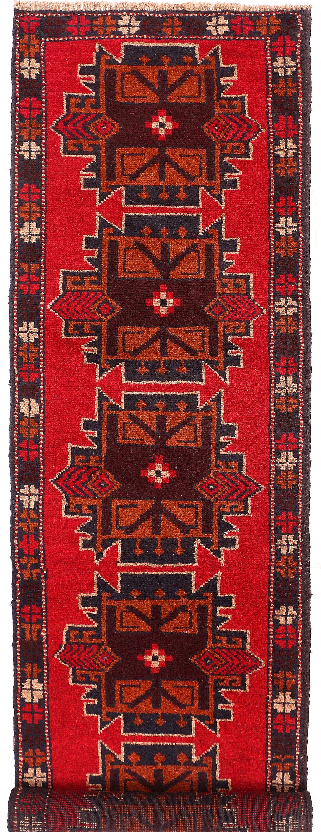 Firebrick Baluchi 2' 2 x 8' 1 - No. 54791 - ALRUG Rug Store