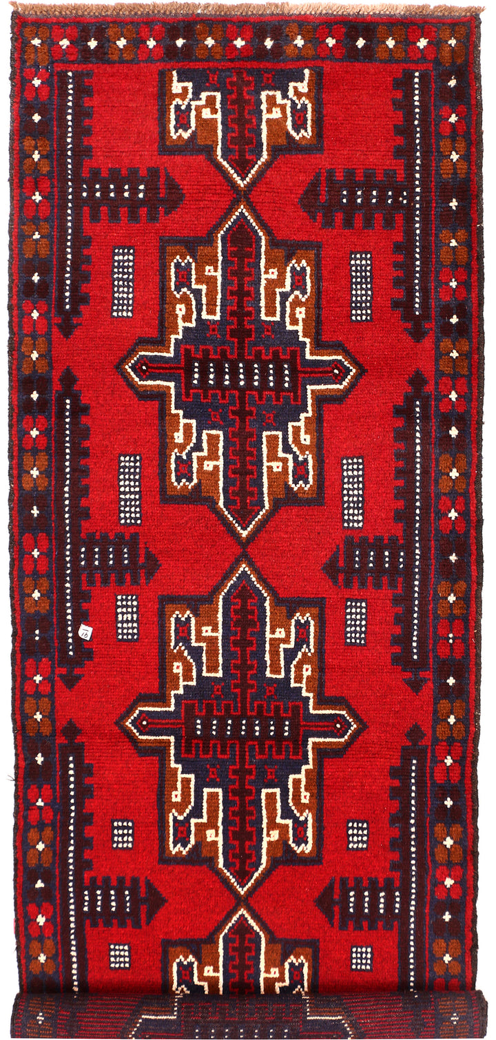 Firebrick Baluchi 2' 7 x 7' 9 - No. 54794 - ALRUG Rug Store