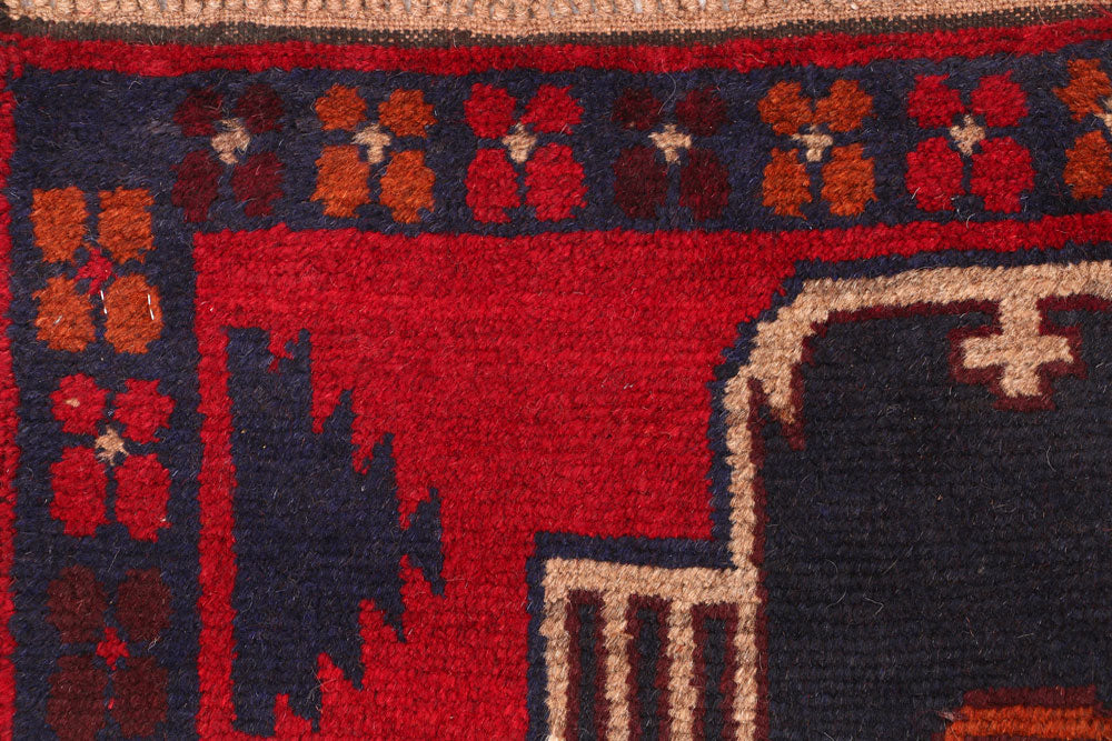 Red Baluchi 2' 7 x 8' 2 - No. 54799 - ALRUG Rug Store