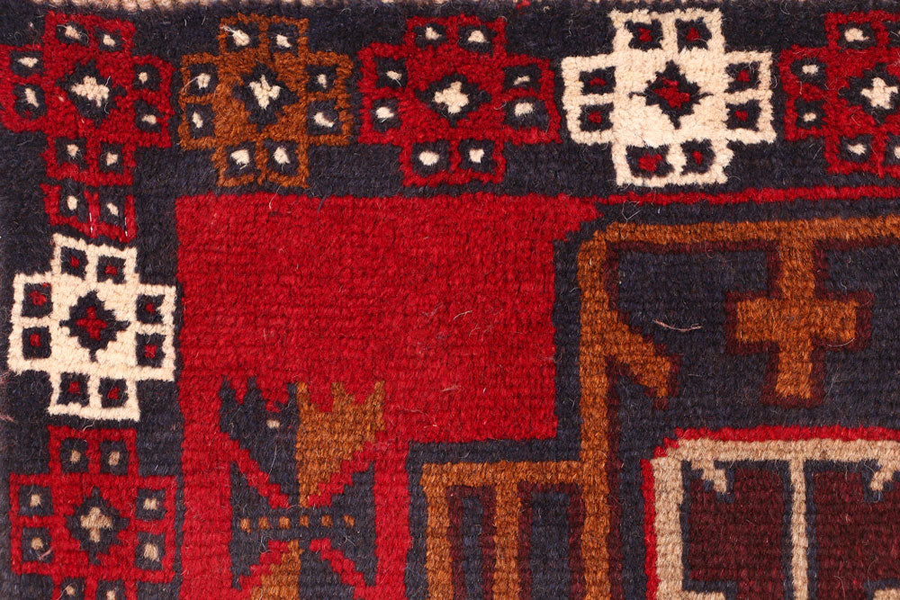 Firebrick Baluchi 2' 6 x 8' 6 - No. 54808 - ALRUG Rug Store