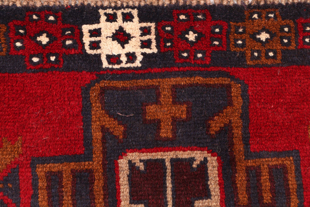 Firebrick Baluchi 2' 6 x 8' 6 - No. 54808 - ALRUG Rug Store