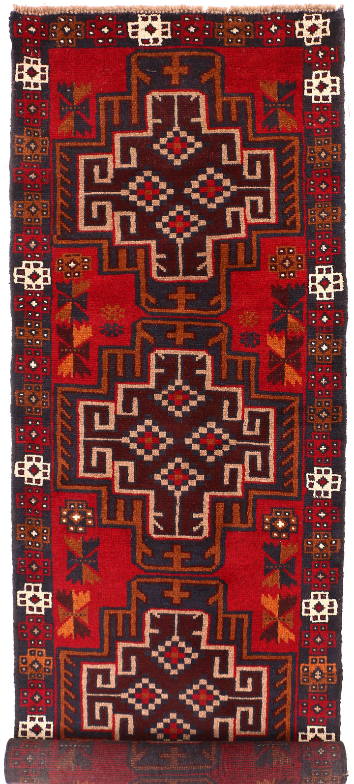 Firebrick Baluchi 2' 6 x 8' 6 - No. 54808 - ALRUG Rug Store