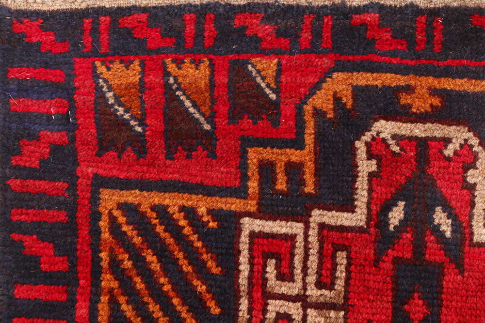 Firebrick Baluchi 2' 7 x 7' 10 - No. 54811 - ALRUG Rug Store