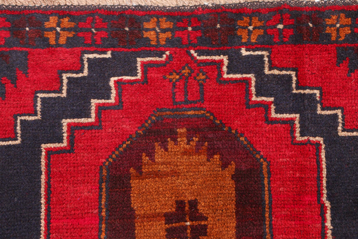 Firebrick Baluchi 2' 8 x 7' 7 - No. 54813 - ALRUG Rug Store