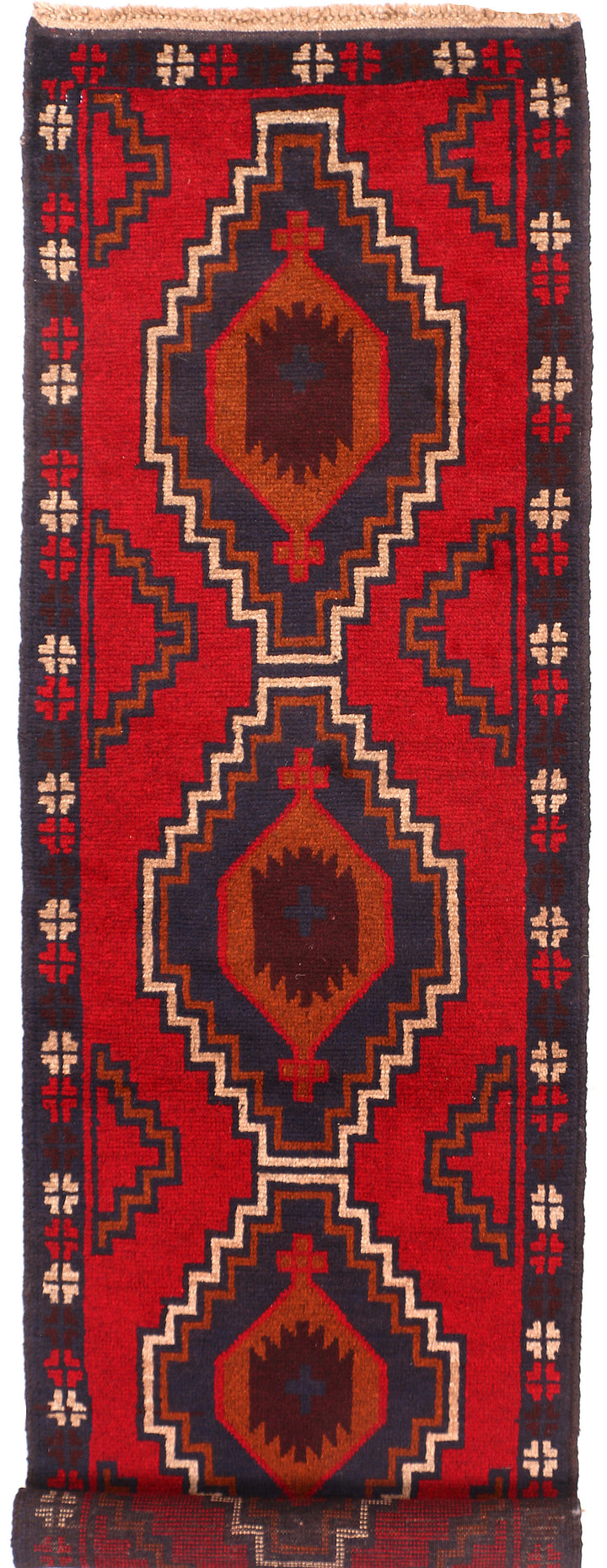 Firebrick Baluchi 2' 2 x 8' - No. 54836 - ALRUG Rug Store