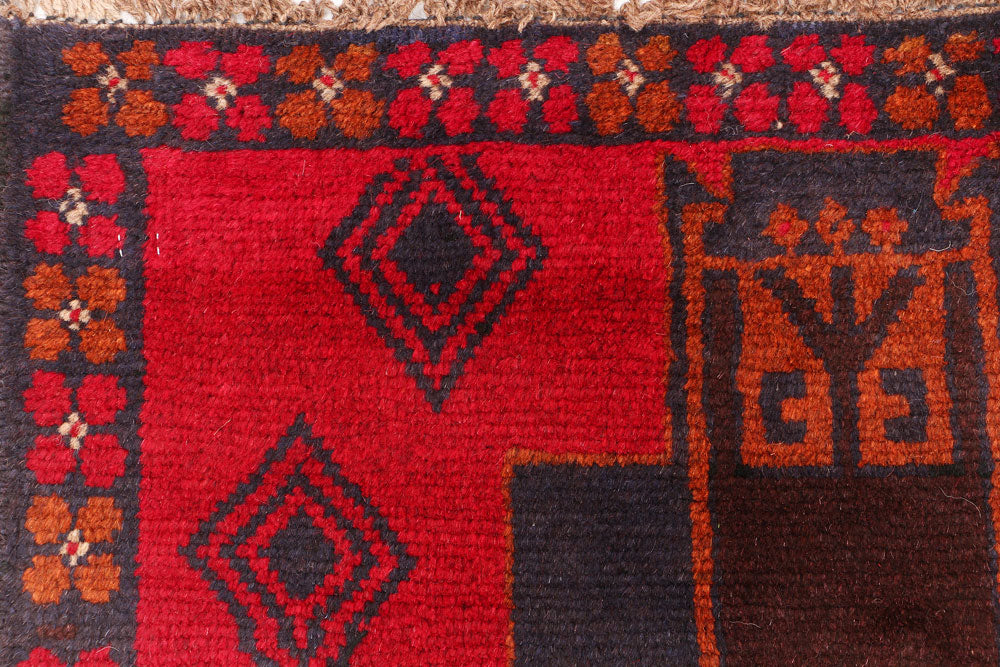 Red Baluchi 2' 6 x 7' 9 - No. 54838 - ALRUG Rug Store