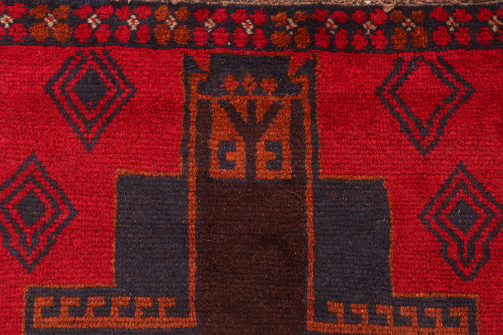 Red Baluchi 2' 6 x 7' 9 - No. 54838 - ALRUG Rug Store