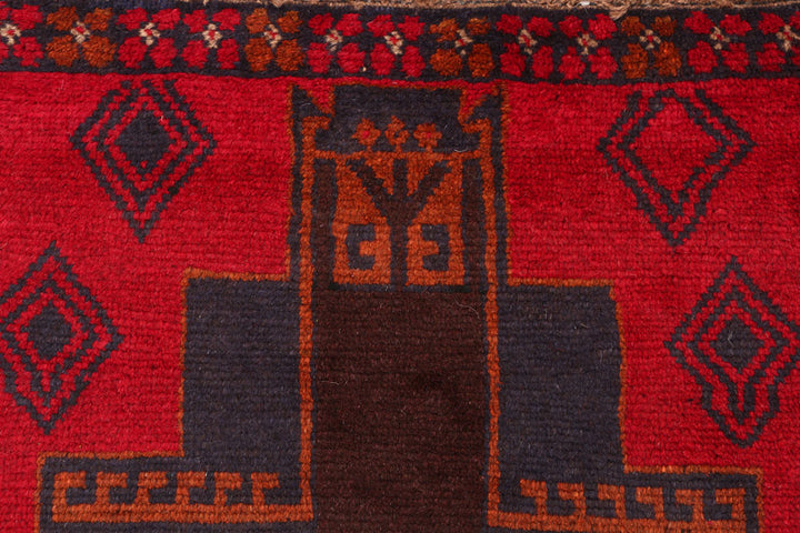 Red Baluchi 2' 6 x 7' 9 - No. 54838 - ALRUG Rug Store