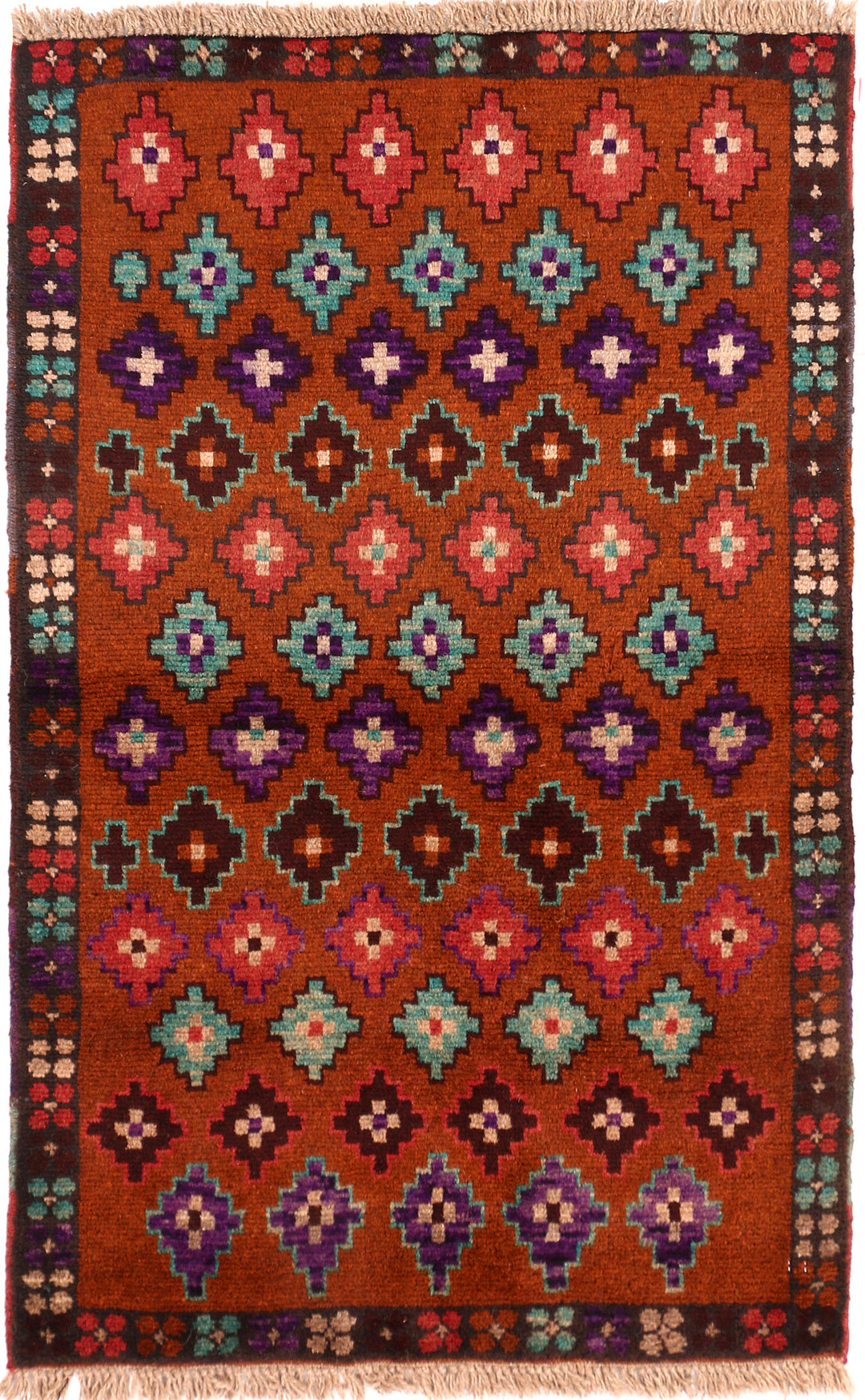 Saddle Brown Baluchi 2' 7 x 4' - No. 54920 - ALRUG Rug Store