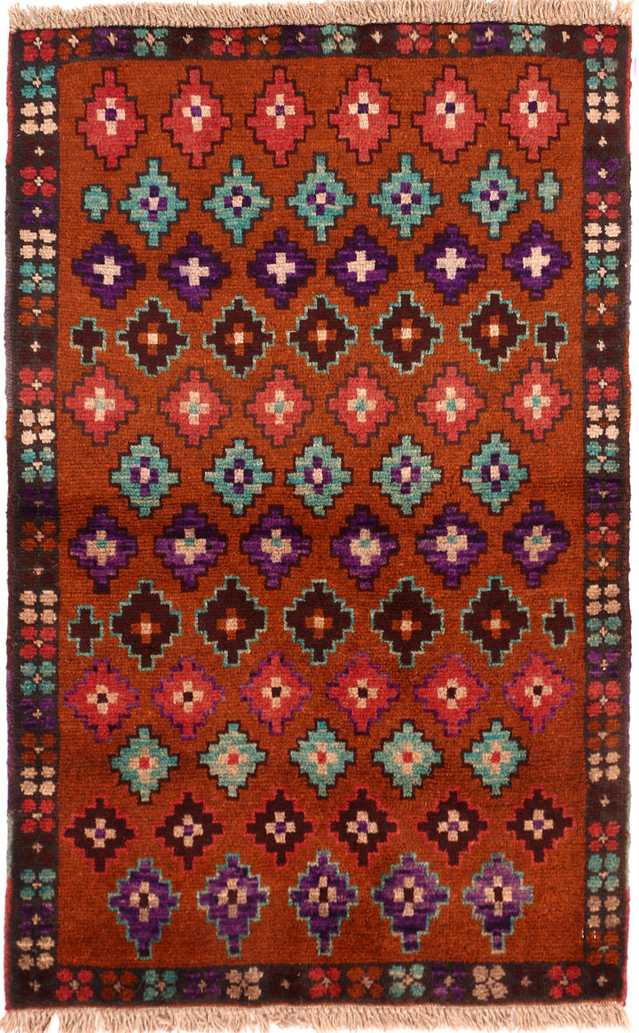 Saddle Brown Baluchi 2' 7 x 4' - No. 54920 - ALRUG Rug Store