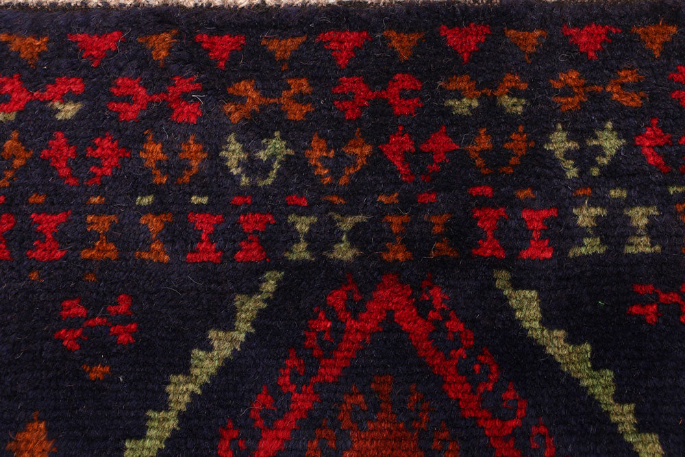 Midnight Blue Baluchi 2' 8 x 3' 9 - No. 54974 - ALRUG Rug Store