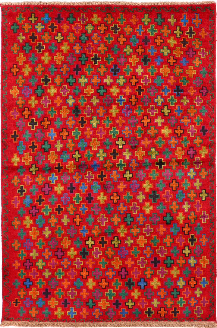Red Baluchi 3' 11 x 5' 11 - No. 54988 - ALRUG Rug Store