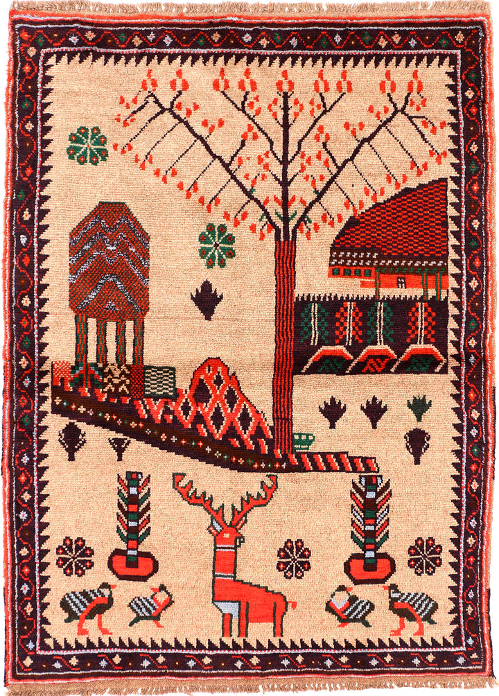 Wheat Baluchi 3' 10 x 5' 5 - No. 55000 - ALRUG Rug Store