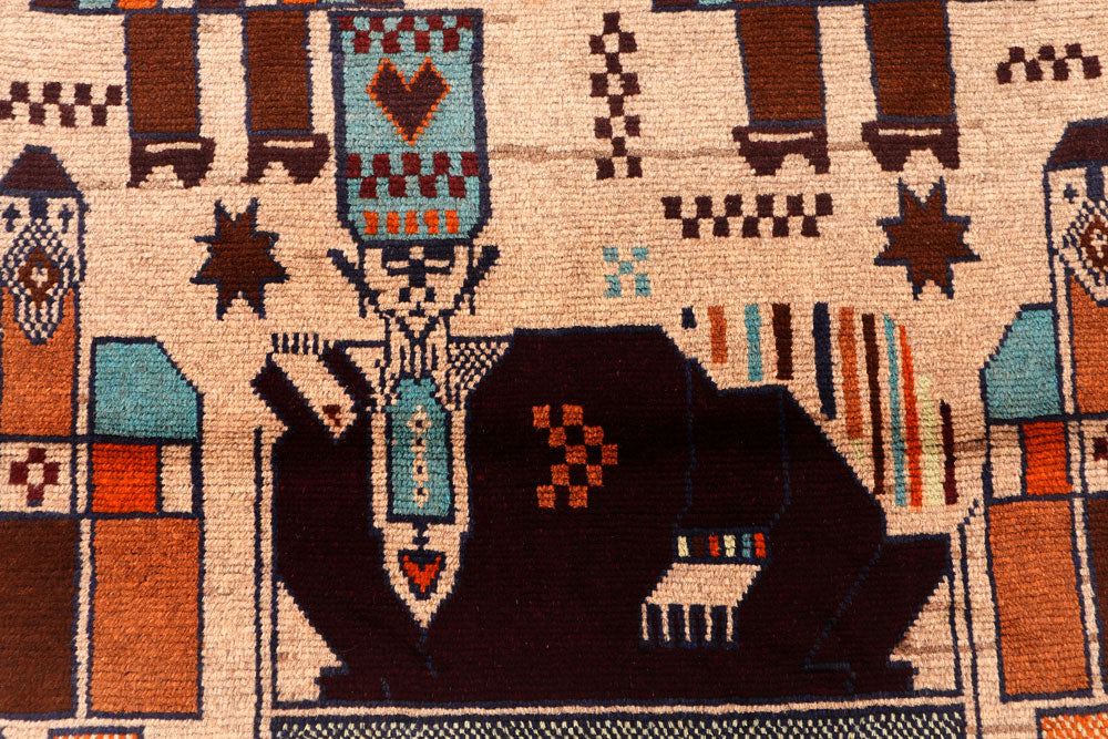 Wheat Baluchi 4' 2 x 5' 9 - No. 55009 - ALRUG Rug Store