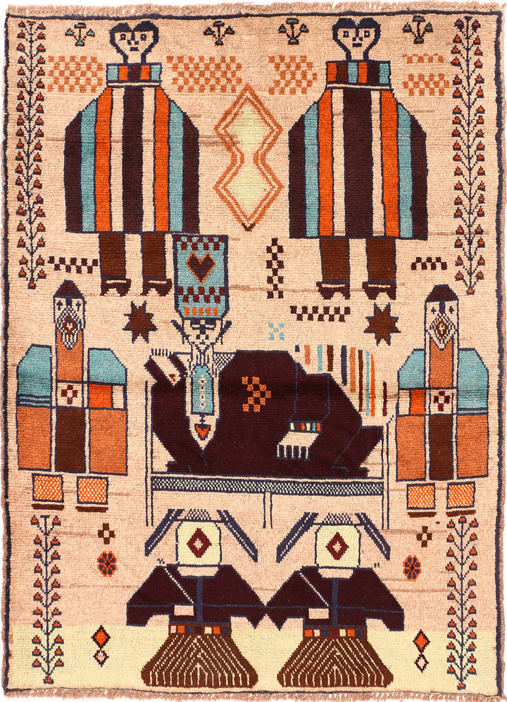 Wheat Baluchi 4' 2 x 5' 9 - No. 55009 - ALRUG Rug Store