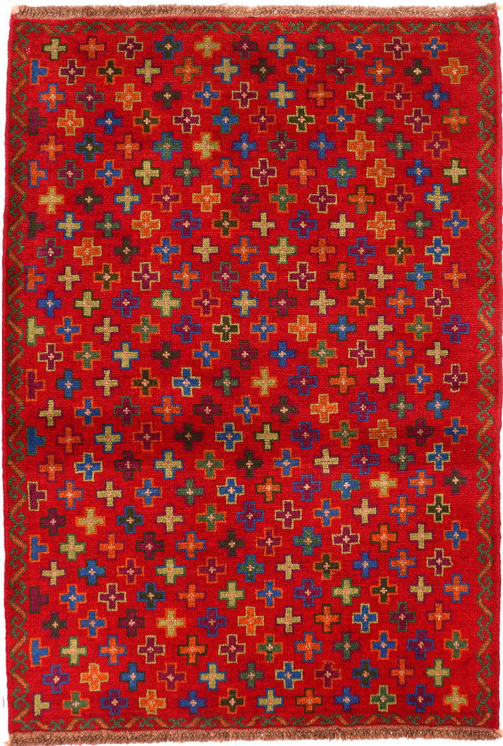 Firebrick Baluchi 3' 4 x 4' 9 - No. 55078 - ALRUG Rug Store
