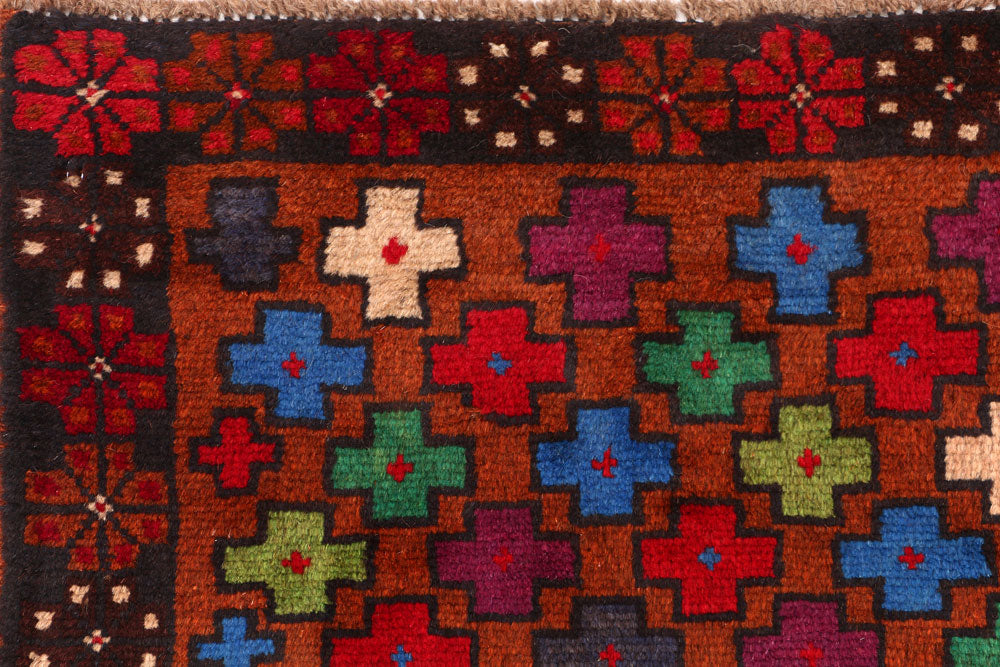 Multi Colored Baluchi 3' 3 x 4' 8 - No. 55094 - ALRUG Rug Store