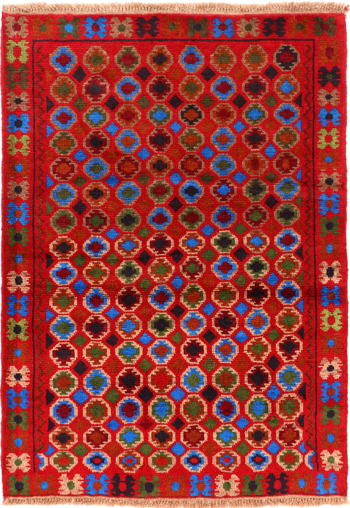 Firebrick Baluchi 3' 5 x 4' 9 - No. 55095 - ALRUG Rug Store