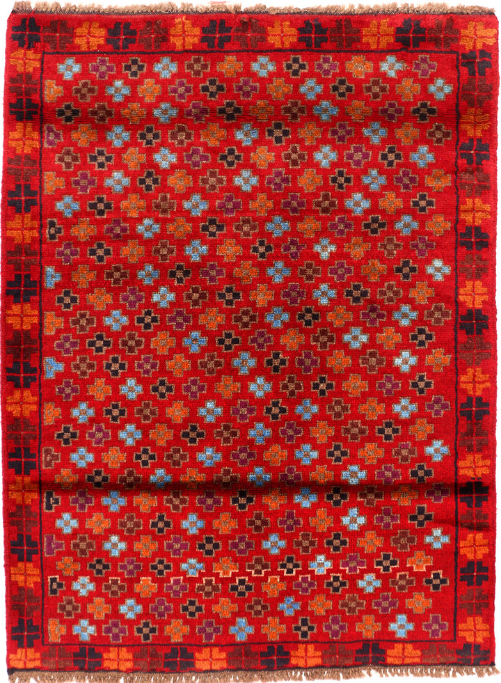 Firebrick Baluchi 3' 4 x 4' 4 - No. 55109 - ALRUG Rug Store