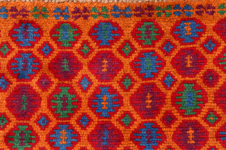 Dark Orange Baluchi 3' 4 x 4' 8 - No. 55117 - ALRUG Rug Store