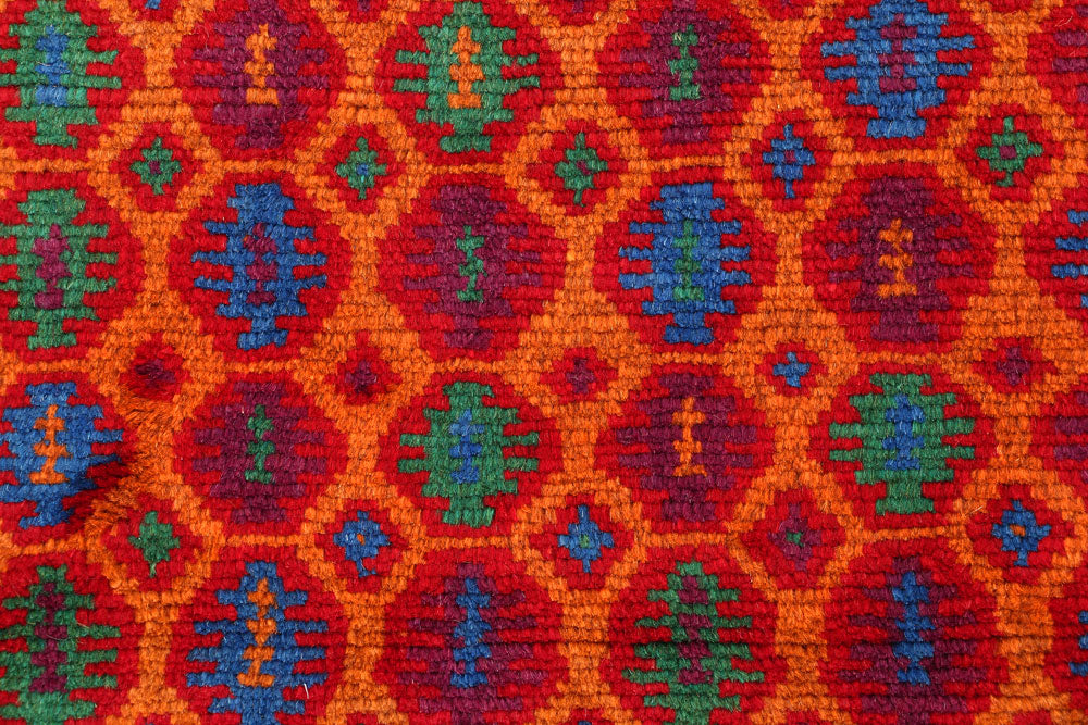 Dark Orange Baluchi 3' 4 x 4' 8 - No. 55117 - ALRUG Rug Store