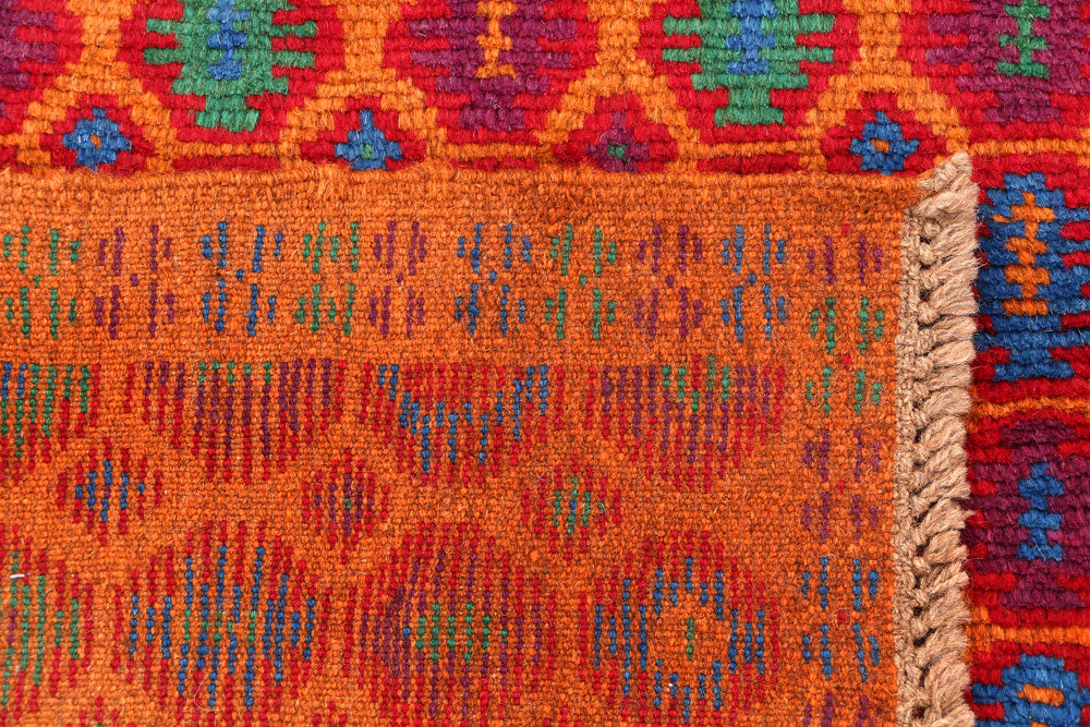 Dark Orange Baluchi 3' 4 x 4' 8 - No. 55117 - ALRUG Rug Store